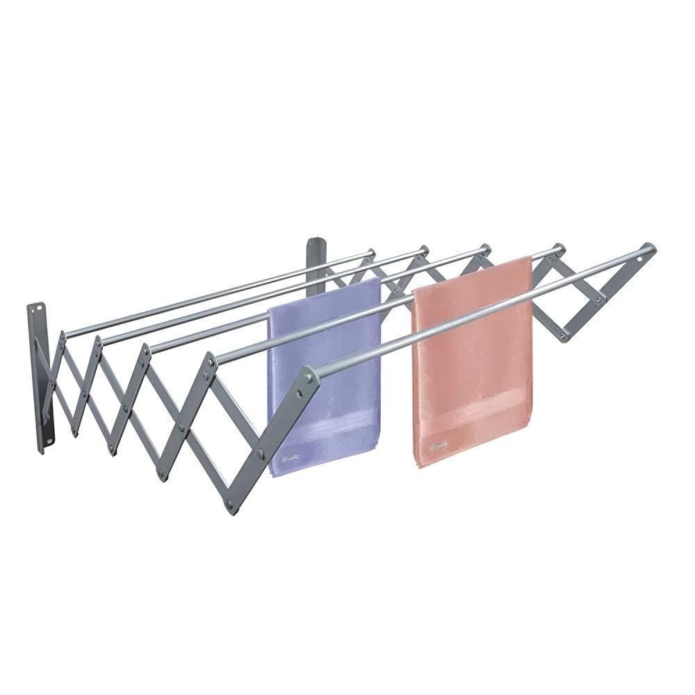 Varal Parede Sanfonado Retratil Suporte Roupas Toalha Multiuso Lavanderia Apartamento Reforçado - 1