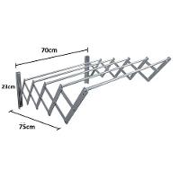 Varal Parede Sanfonado Retratil Suporte Roupas Toalha Multiuso Lavanderia Apartamento Reforçado - 6