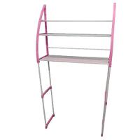 Estante Rack Organizadora Multiuso Com 3 Prateleiras Lavanderia Banheiro Cozinha Portatil Rosa