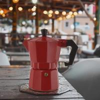 Cafeteira Italiana Vermelha 6 Xicaras Moka Grande Cafe Expresso Cafezinho Manual Premium Grande - 3