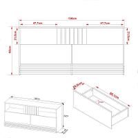 Rack Tv 42" Com 2 Gavetas Multimóveis Cr45112 Natural/Palha - 3