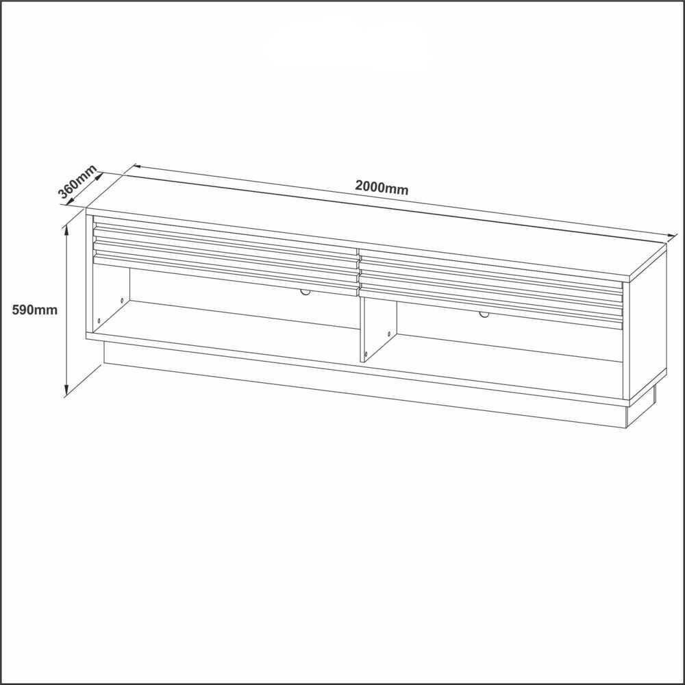 Rack Tv 42" Com 2 Gavetas Multimóveis Cr45014 Natural - 2