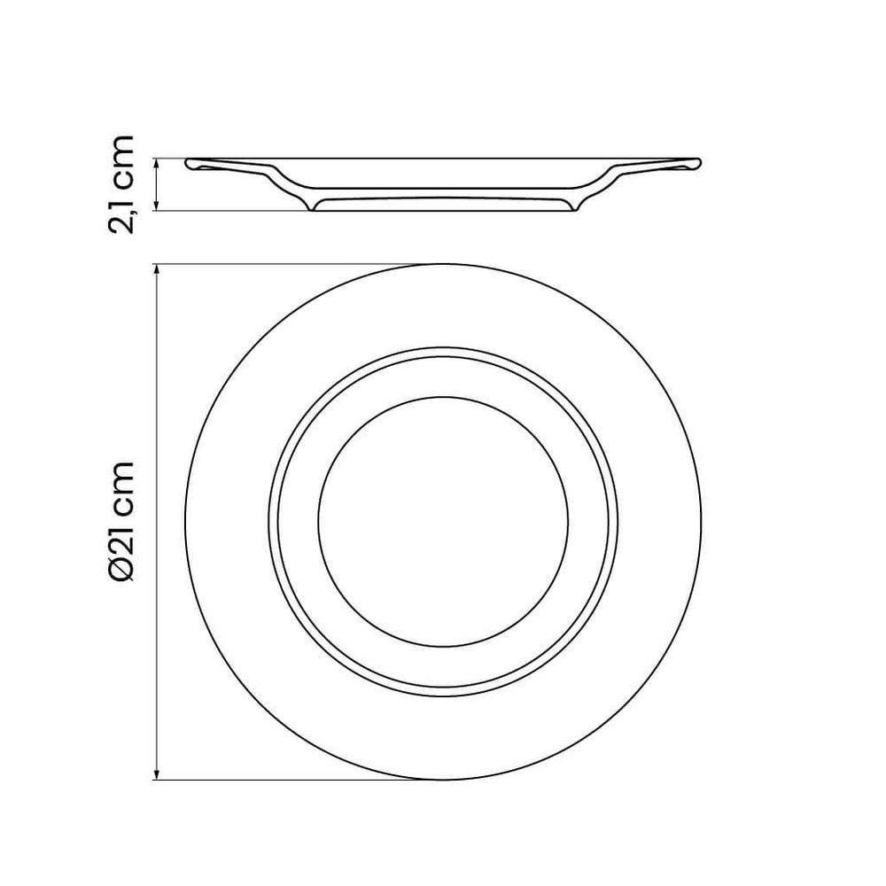 Prato Sobremesa Tramontina Elena Em Porcelana 21cm - 2
