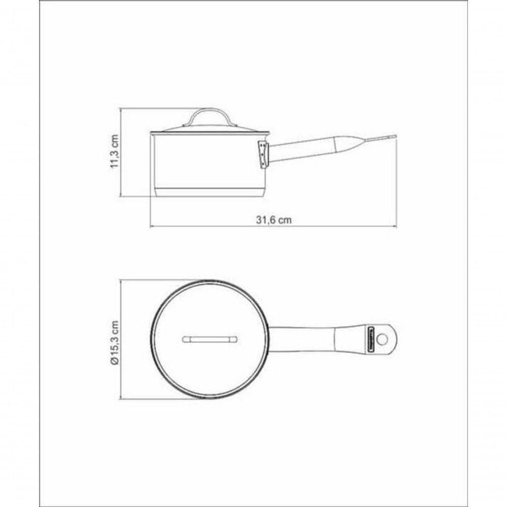 Panela Tramontina Professional 14cm Em Aço Inox Com Detalhe Satinado - 4