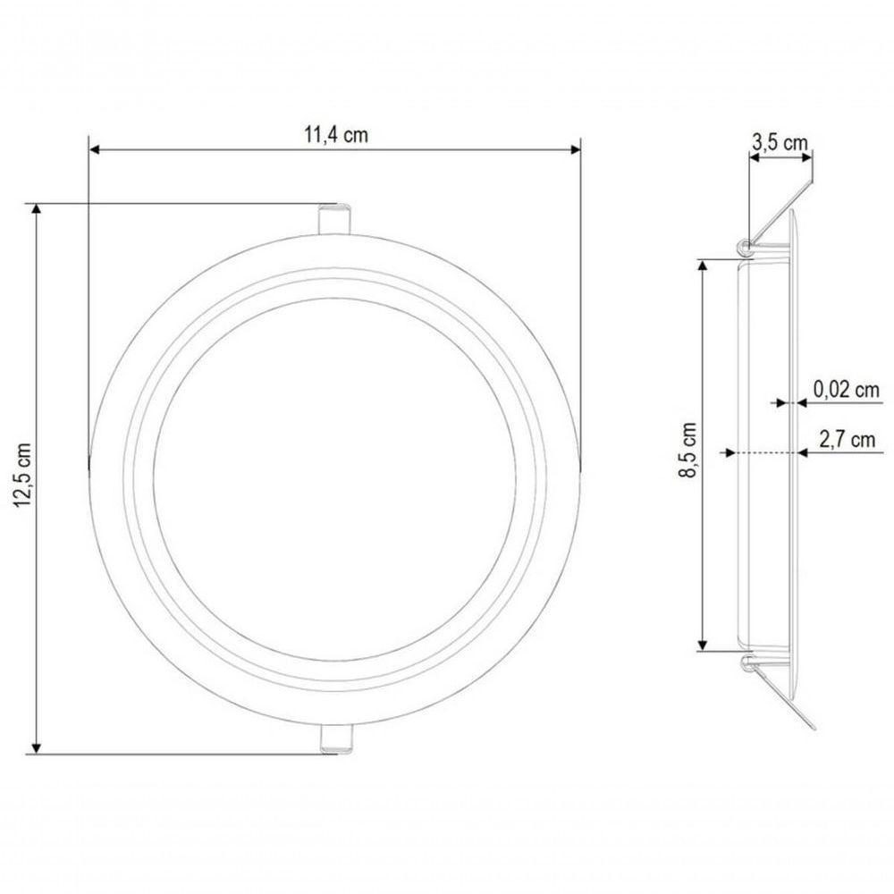 Plafon Led Tramontina Redondo De Embutir Slim 420 Lm 6 W Bivolt 6500 K Luz Branca - 2