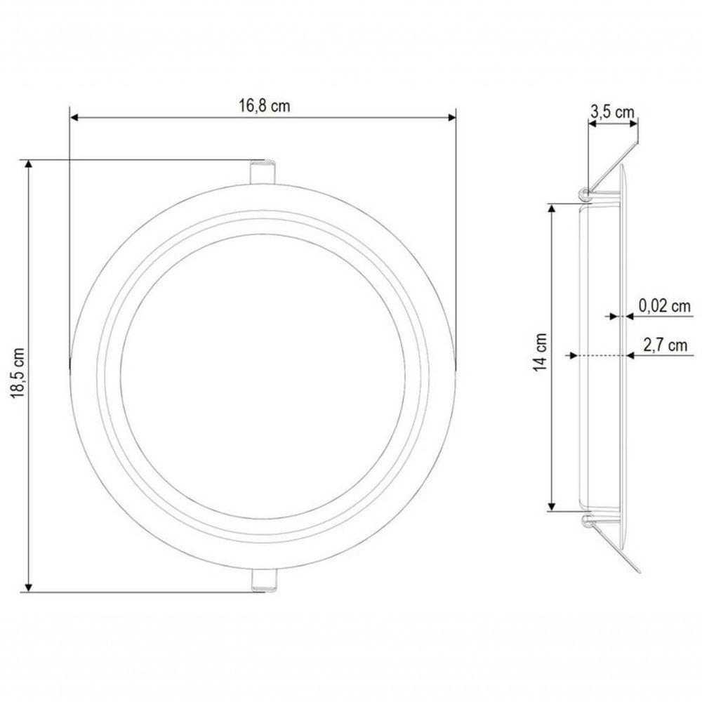 Plafon Led Tramontina Redondo De Embutir Slim 1000 Lm 12 W Bivolt 3000 K Luz Amarela - 2