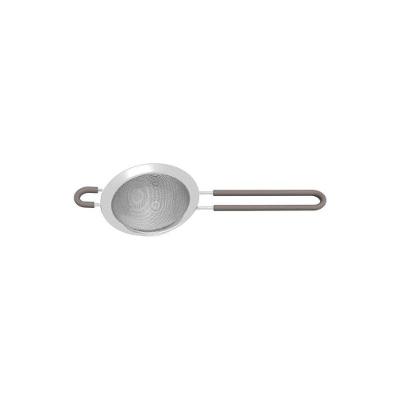 Peneira Tramontina Softta Cinza Aço Inox Com Cabo E Alça Em Silicone 8,8cm