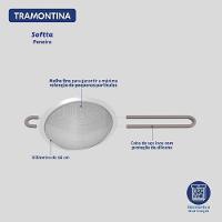 Peneira Tramontina Softta Cinza Em Aço Inox Com Cabo De Polipropileno 16cm - 3