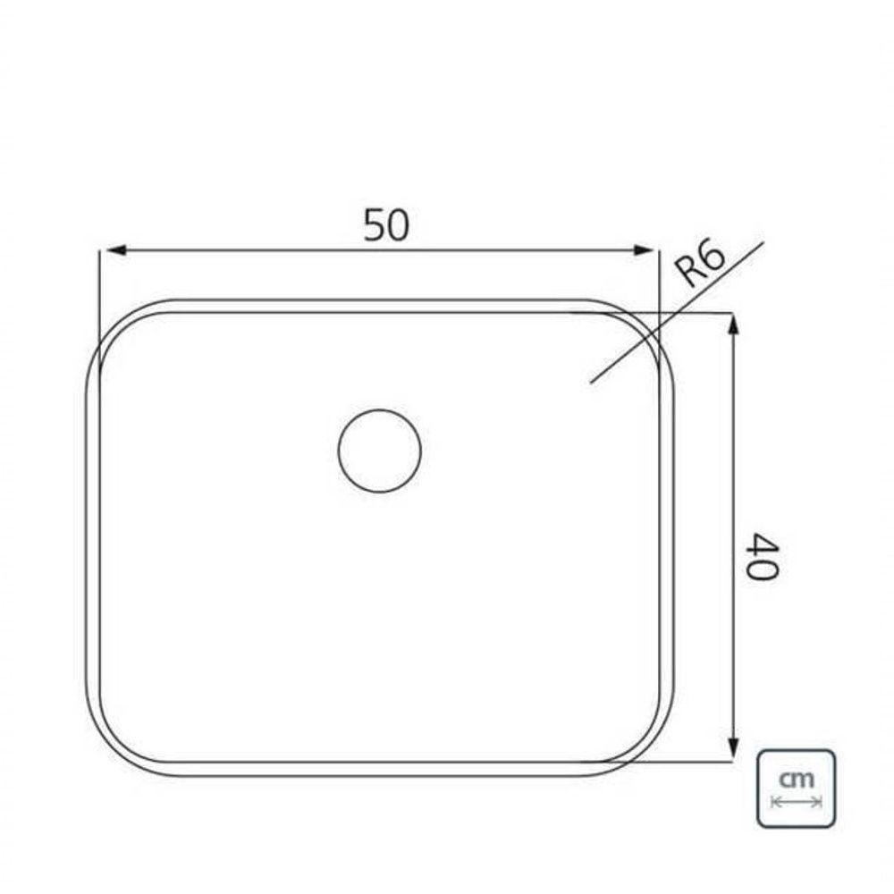 Cuba De Embutir Tramontina Dora 50 Bl R6 Em Inox Acabamento Escovado Com Válvula 50x40 Cm - 4