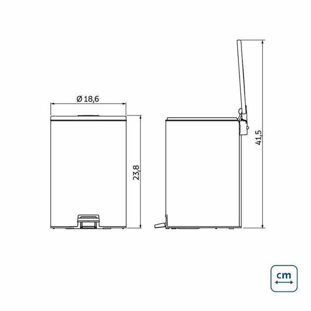 Lixeira Com Pedal Tramontina Loop Aço Inox Polido E Balde Interno 3 L - 5