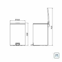 Lixeira Com Pedal Tramontina Loop Aço Inox Polido E Balde Interno 3 L - 5