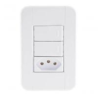 Conjunto 4x2 2 Interruptores Simples 10 A 250 V 1 Tomada 2p+t 20 A 250 V Tramontina Tablet - 1