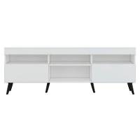 Rack Retrô Para Tv Até 65´´ Com 2 Portas Branco/Breto - 1