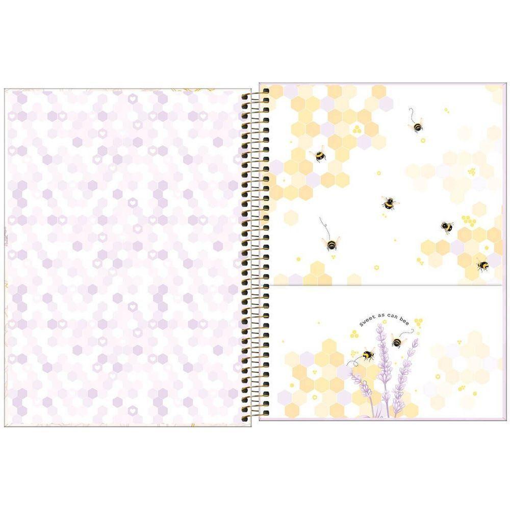 Caderno Espiral Capa Dura Universitário 1 Matéria Honey Bee 80 Folhas Estampa 4 - 1