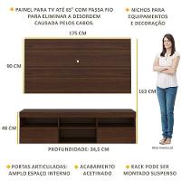 Rack Suspenso Com Painel Para Tv Até 65´´ Flórida Fg3299 Madeirado - 3