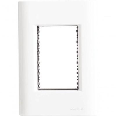 Placa 3 Postos 4x2 Tramontina Giz Branca Com Suporte