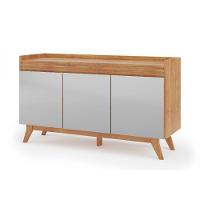 Aparador Buffet 3 Portas Atlanta Com Espelho Mel Viero Mel - 1