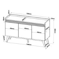 Aparador Buffet 3 Portas Atlanta Com Espelho Mel Viero Mel - 2
