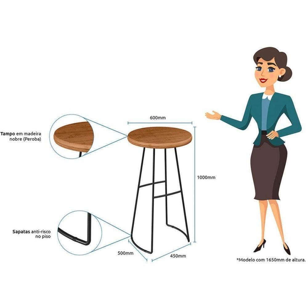 Mesa Bistrô Alta Para Aérea Gourmet 100 Cm Aurora Peroba - 4