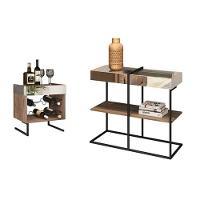 Kit Adega E Aparador Com Espelho Aurora Demolição Preto - 1