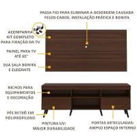 Rack Retrô Com Painel E Suporte Para Tv Até 65´´ Flórida Fg3134 Madeirado/preto - 6
