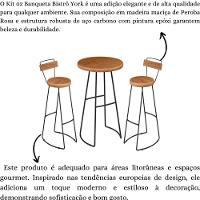 Conjunto Mesa Bistrô Com 2 Banquetas Aérea Gourmet York - 6