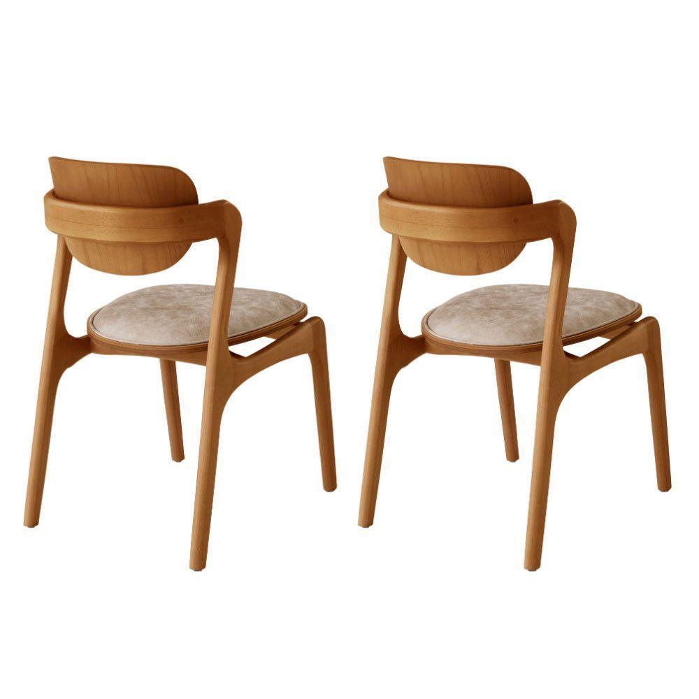 Conjunto Com 2 Cadeiras Madeira Solaris Gold Moderna Mobília Milano / Imbuia Nat. - 2