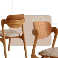 Conjunto Com 2 Cadeiras Madeira Solaris Gold Moderna Mobília Milano / Imbuia Nat.