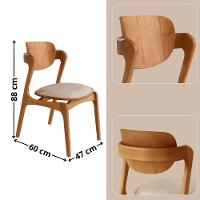 Conjunto Com 2 Cadeiras Madeira Solaris Gold Moderna Mobília Brisa/ Imbuia Nat. - 3