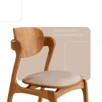 Conjunto Com 2 Cadeiras Madeira Solaris Gold Moderna Mobília Brisa/ Imbuia Nat.