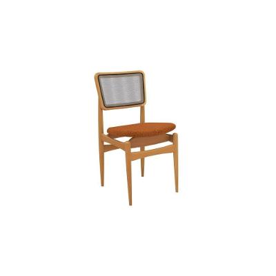 Cadeira Em Madeira Maciça Kappesberg Stela Boucle Terracota (Tela Chumbo)