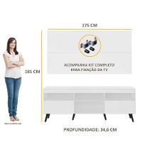 Rack Retrô Com Painel E Suporte Para Tv Até 65´´ Flórida Fg3134 Branco/preto