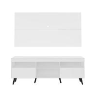 Rack Retrô Com Painel E Suporte Para Tv Até 65´´ Flórida Fg3134 Branco/preto - 7