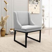 Cadeira Sala De Jantar Industrial Preto Kit 4 Liz Suede Cinza D03 - D'rossi - 6