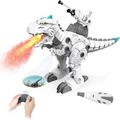 Dinossauro Controle Remoto Robô Projetor Com Míssil Monta Desmonta Dragão Nevoa Fumaça Interativo