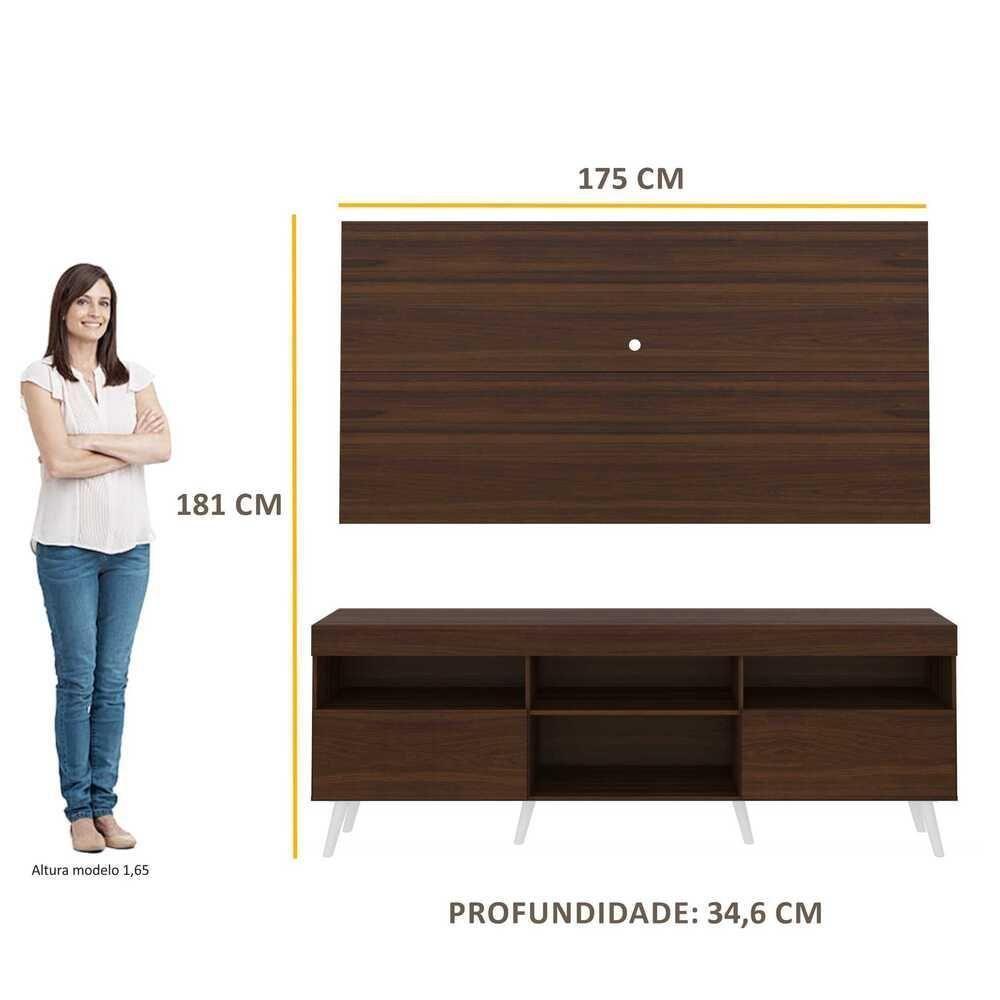 Rack Retrô Com Painel Para Tv Até 65´´ Flórida Fg3133 Madeirado/branco - 5