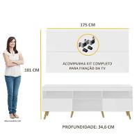 Rack Retrô Com Painel E Suporte Para Tv Até 65´´ Flórida Fg3134 Branco/natural - 8