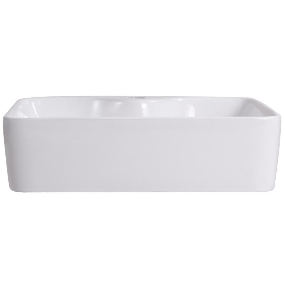 Cuba Pia Semi Encaixe Retangular Para Banheiro/lavabo 48x37cm Lume Zagonel Louças - Com Deck - Branco - 3