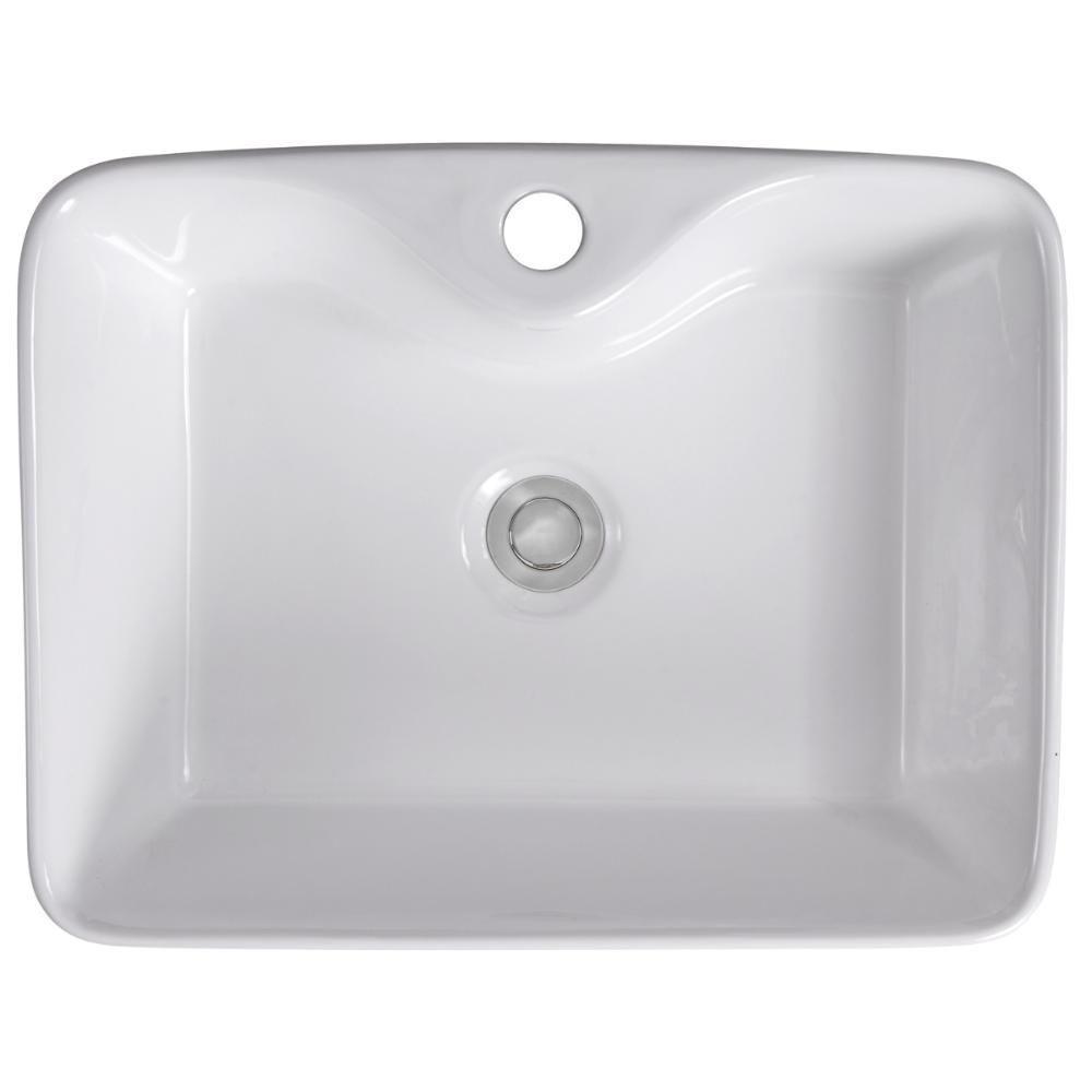 Cuba Pia Semi Encaixe Retangular Para Banheiro/lavabo 48x37cm Lume Zagonel Louças - Com Deck - Branco - 6