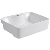 Cuba Pia Semi Encaixe Retangular Para Banheiro/lavabo 48x37cm Lume Zagonel Louças - Com Deck - Branco - 2