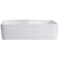 Cuba Pia Semi Encaixe Retangular Para Banheiro/lavabo 48x37cm Lume Zagonel Louças - Com Deck - Branco - 3