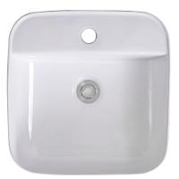 Cuba Pia De Apoio Quadrada Para Banheiro/lavabo 39x39cm Mônaco Zagonel Louças - Com Deck - Branco