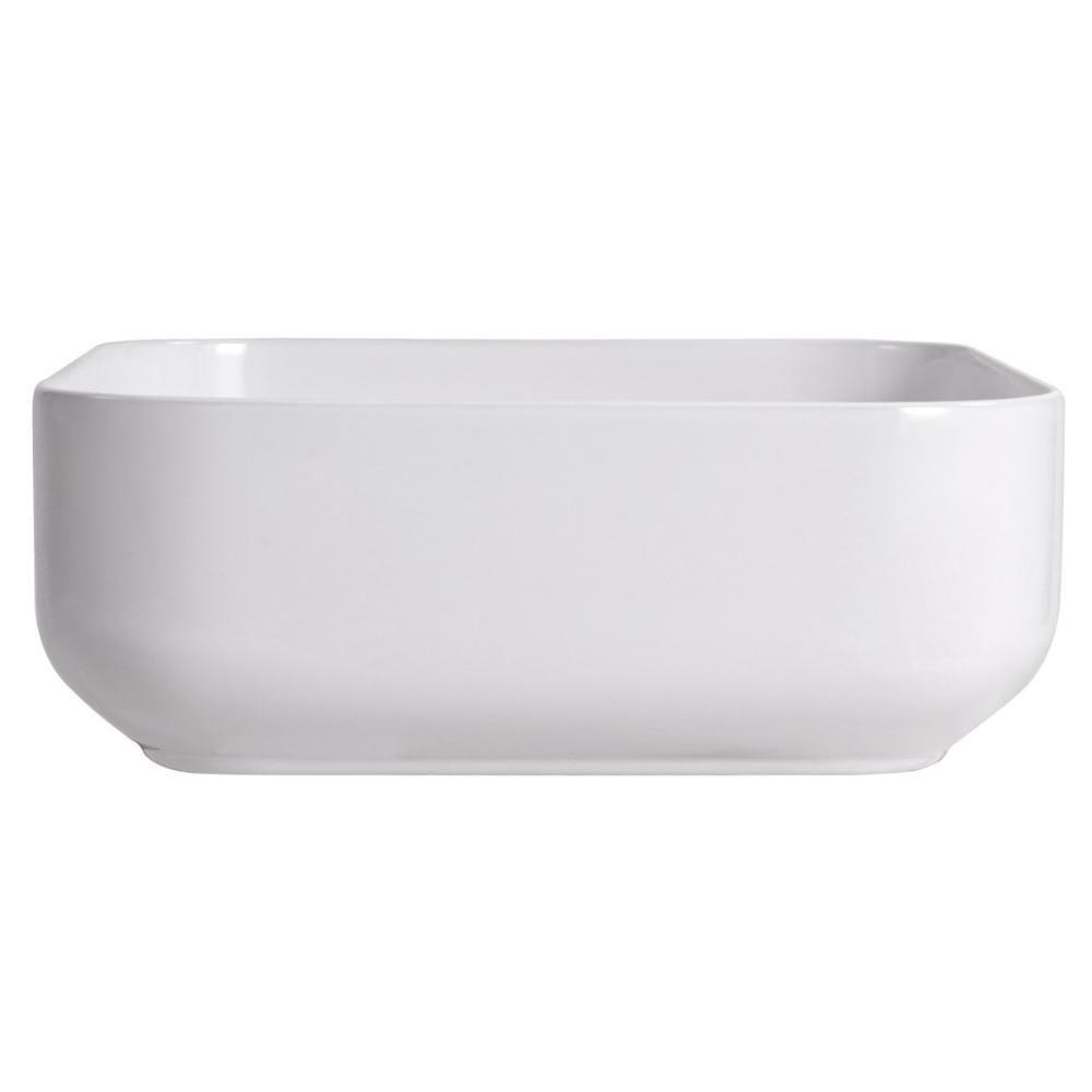 Cuba Pia De Apoio Quadrada Para Banheiro/lavabo 38x38cm Mônaco Zagonel Louças - Sem Deck - Branco - 6