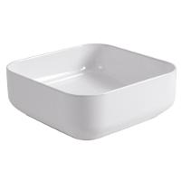 Cuba Pia De Apoio Quadrada Para Banheiro/lavabo 38x38cm Mônaco Zagonel Louças - Sem Deck - Branco - 5