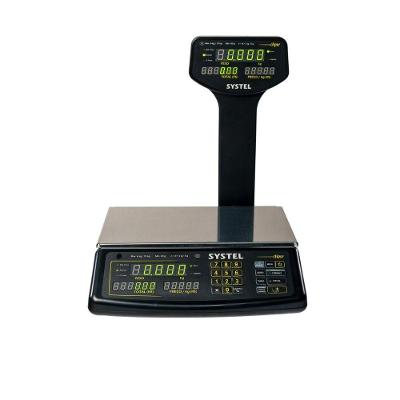 Balança Computadora Systel Clipse Torre Preta 30kg - Bateria - Inmetro