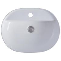 Cuba Pia De Apoio Oval Para Banheiro/lavabo 50x38 Capri Zagonel Louças - Com Deck - Branco