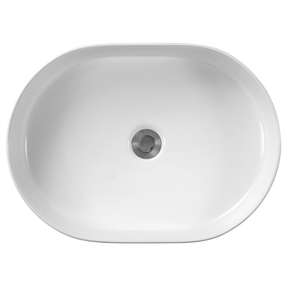 Cuba Pia De Apoio Oval Para Banheiro/lavabo 50x37 Capri Zagonel Louças - Sem Deck - Branco - 4