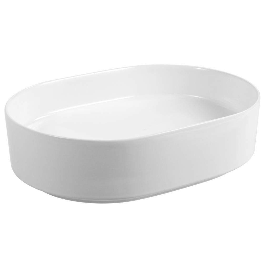 Cuba Pia De Apoio Oval Para Banheiro/lavabo 50x37 Capri Zagonel Louças - Sem Deck - Branco - 5