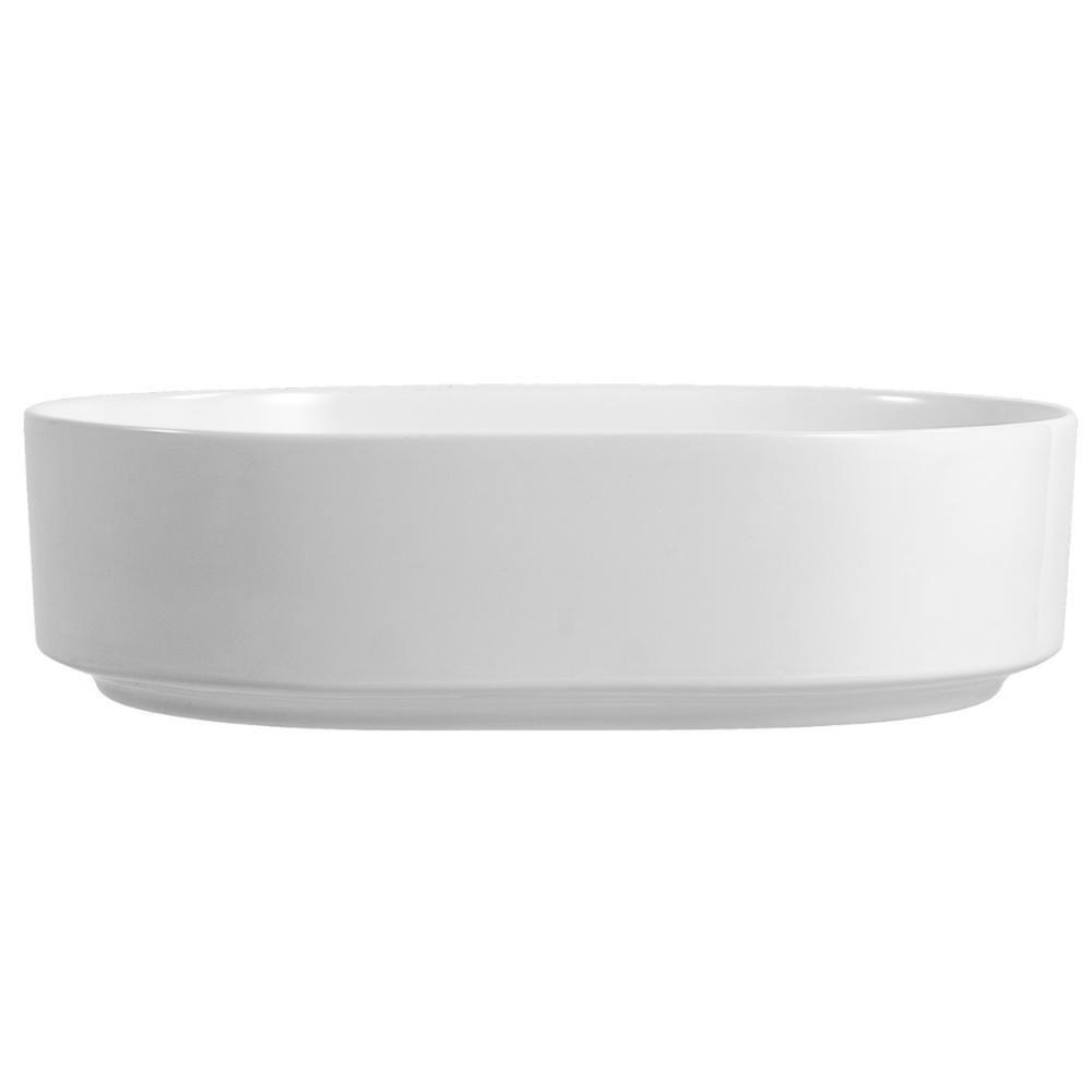 Cuba Pia De Apoio Oval Para Banheiro/lavabo 50x37 Capri Zagonel Louças - Sem Deck - Branco - 6
