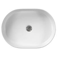 Cuba Pia De Apoio Oval Para Banheiro/lavabo 50x37 Capri Zagonel Louças - Sem Deck - Branco